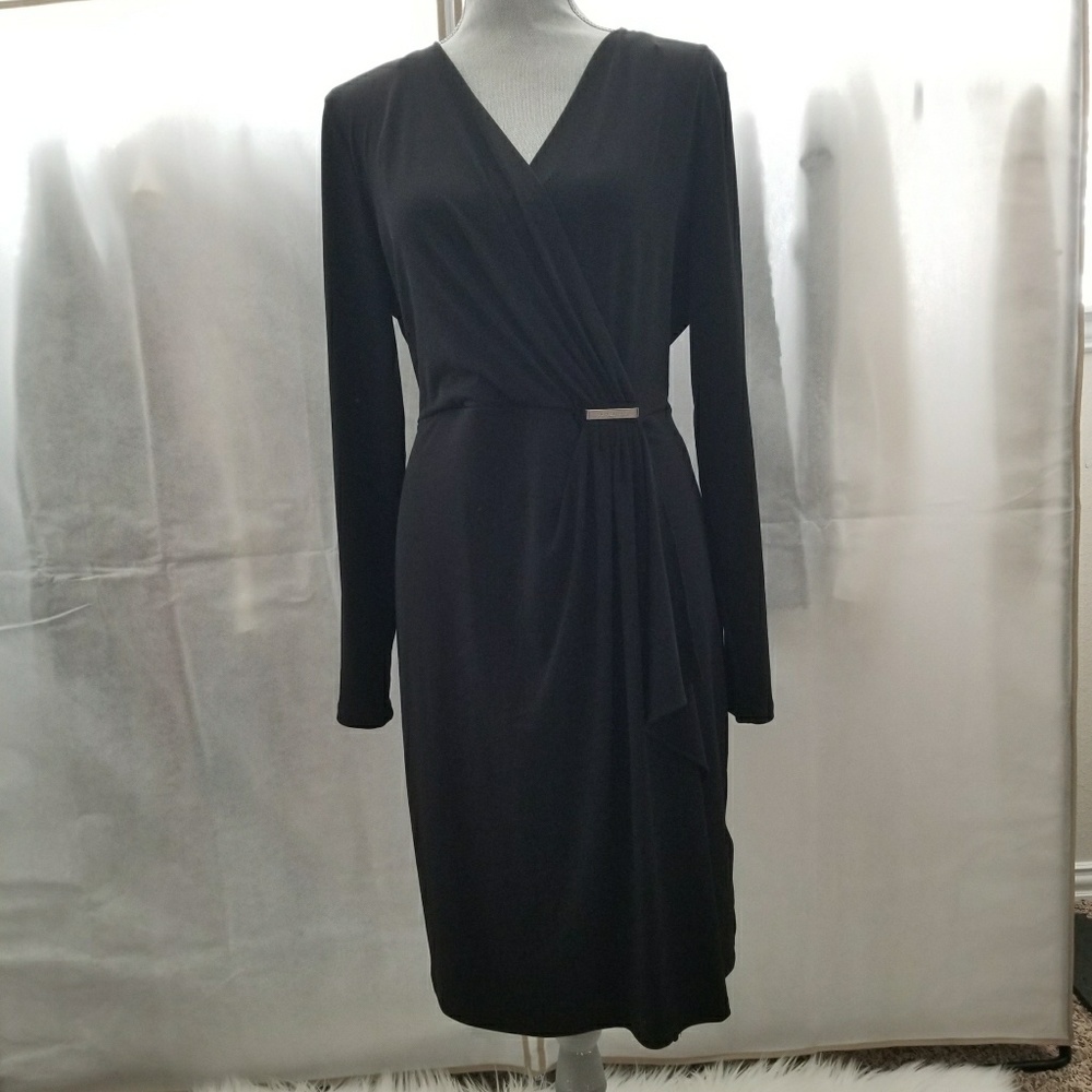 NWOT-MICHAEL KORS  Women's Black Jersey Wrap Dress